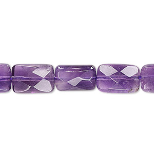Bead, amethyst (natural), 12x8mm faceted rectangle, B grade, Mohs hardness 7. Sold per 15-1/2&quot; to 16&quot; strand.