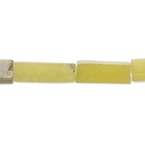 Bead, olive new &quot;jade&quot; (serpentine) (natural), 15x5mm-17x6mm square tube, D grade, Mohs hardness 2-1/2 to 6. Sold per 15&quot; to 16&quot; strand.