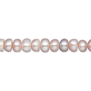 Pearl, cultured freshwater, mauve, 6-7mm button, C- grade. Sold per 15-inch strand.