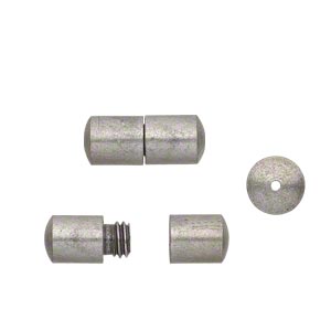 Clasp, barrel, antique silver-finished brass, 12x5mm smooth round tube. Sold per pkg of 20.
