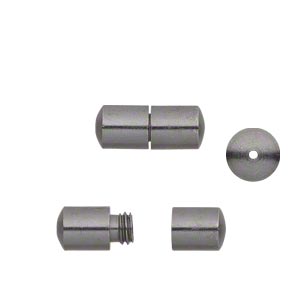 Clasp, barrel, gunmetal-finished brass, 12x5mm smooth round tube. Sold per pkg of 20.
