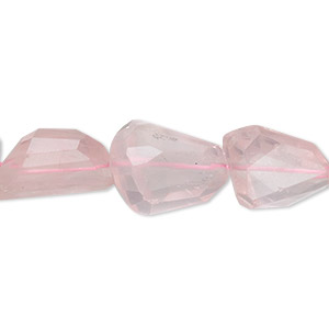 Bead, rose quartz (natural), small to medium tumbled hand-faceted freeform nugget, Mohs hardness 7. Sold per pkg of 10.