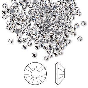 Flat back, Crystal Passions® hotfix rhinestone, crystal clear, foil back,  2.3-2.5mm round rose (2038), SS8. Sold per pkg of 144 (1 gross). - Fire  Mountain Gems and Beads