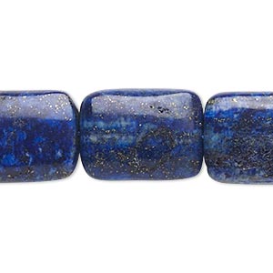 Bead, lapis lazuli (dyed), 20x14mm-21x15mm rounded rectangle, C- grade, Mohs hardness 5 to 6. Sold per 15-inch strand.