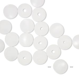 Bead, Cool Frost Resin Beads&#153;, resin, frosted matte white, 8mm round. Sold per pkg of 20.