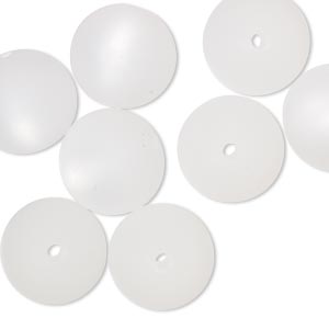 Bead, Cool Frost Resin Beads&#153;, resin, frosted matte white, 14mm round. Sold per pkg of 8.