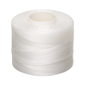 Thread, Nymo&reg;, nylon, white, size D. Sold per 250-yard spool.