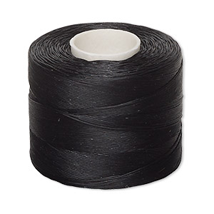 Thread, Nymo&reg;, nylon, black, size D. Sold per 250-yard spool.