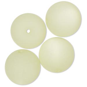 Bead, Cool Frost Resin Beads&#153;, resin, frosted matte light green, 18mm round. Sold per pkg of 4.