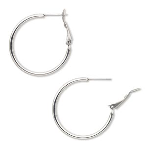 Hoop Earrings Stainless Steel Silver Colored