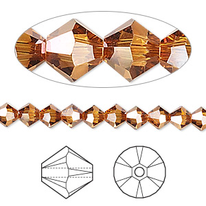 Beads Crystal Copper Colored