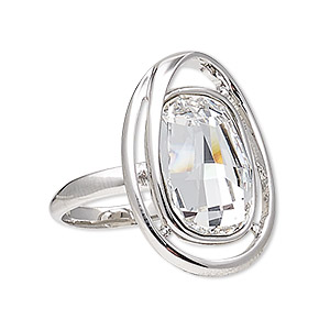 Finger Rings Rhodium-plated Clear