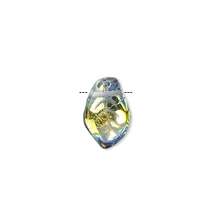 14x9mm Leaf Top-Hole Czech Glass Beads 25 Beads Crystal Vitrail