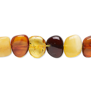 Bead, Baltic amber (heated), small flat nugget, C grade, Mohs hardness 2 to 2-1/2. Sold per 15&quot; to 16&quot; strand.