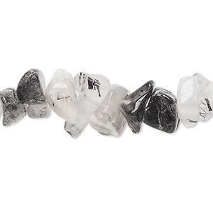 Bead, tourmalinated quartz (natural), large chip, Mohs hardness 7. Sold per 15-1/2&quot; to 16&quot; strand.