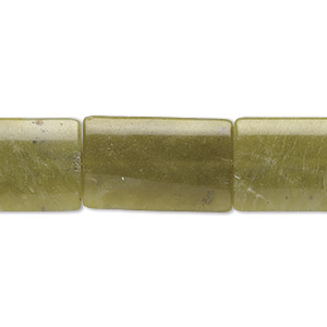Bead, olive new &quot;jade&quot; (serpentine) (natural), 40x25mm rectangle, B grade, Mohs hardness 2-1/2 to 6. Sold per 15&quot; to 16&quot; strand.