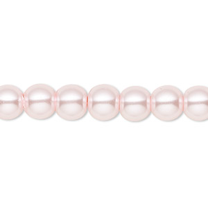 Bead, Celestial Crystal&reg;, crystal pearl, light pink, 8mm round. Sold per pkg of (2) 15-1/2&quot; to 16&quot; strands, approximately 100 beads.