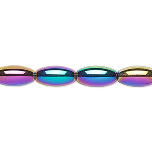 Bead, Hemalyke&#153; (man-made), rainbow, 12x6mm oval. Sold per 15-1/2&quot; to 16&quot; strand.