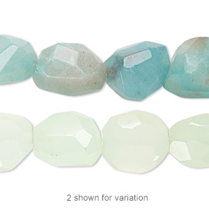 Bead, agate (dyed), aqua, small to medium hand-faceted nugget, Mohs hardness 6-1/2 to 7. Sold per 15-1/2&quot; to 16&quot; strand.