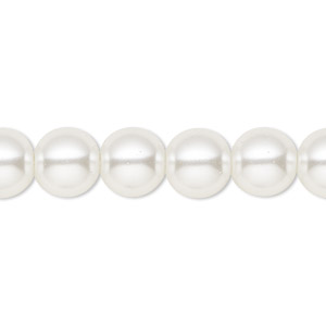 Bead, Celestial Crystal&reg;, crystal pearl, white, 10mm round. Sold per pkg of (2) 15-1/2&quot; to 16&quot; strands, approximately 80 beads.