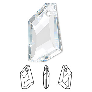 Focal, Crystal Passions&reg;, crystal clear, 50x30mm faceted de-art pendant (6670). Sold individually.