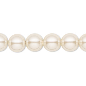 Bead, Hemalyke&#153; (man-made), pearlescent ivory, 10mm round. Sold per 15-1/2&quot; to 16&quot; strand.