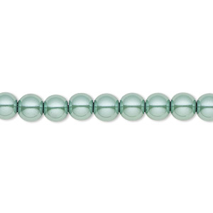 Bead, Hemalyke&#153; (man-made), pearlescent teal, 6mm round. Sold per 15-1/2&quot; to 16&quot; strand.