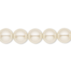 Bead, Hemalyke&#153; (man-made), pearlescent beige, 10mm round. Sold per 15-1/2&quot; to 16&quot; strand.