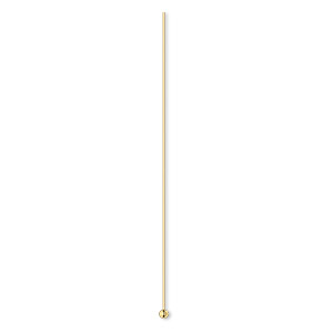 Head pin, 14Kt gold, 1-1/2 inches with 1mm ball, 30 gauge. Sold per pkg of 2.