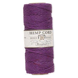 Cord, Hemptique&reg;, polished hemp, dark purple, 1mm diameter, 20-pound test. Sold per 205-foot spool.