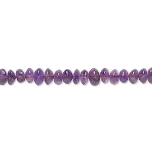 Bead, amethyst (natural), 4x3mm-6x5mm hand-cut rondelle, C grade, Mohs hardness 7. Sold per 15-1/2&quot; to 16&quot; strand.