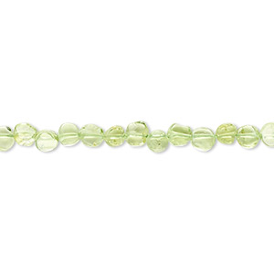 Bead, peridot (natural), 4-5mm hand-cut flat round, B- grade, Mohs hardness 6-1/2 to 7. Sold per 15&quot; to 16&quot; strand.