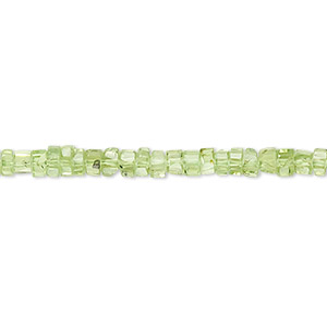 Bead, peridot (natural), 5x2mm faceted heishi, B grade, Mohs hardness 6-1/2 to 7. Sold per 15&quot; to 16&quot; strand.