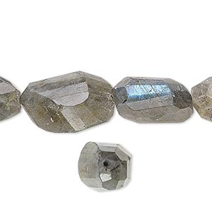 Bead, labradorite (natural), medium hand-faceted nugget, Mohs hardness 6 to 6-1/2. Sold per 15-1/2&quot; to 16&quot; strand.