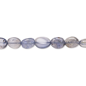 Bead, iolite (dyed), 8x5mm hand-cut flat oval, C grade, Mohs hardness 7 to 7-1/2. Sold per 15-1/2&quot; to 16&quot; strand.