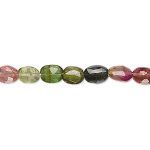 Bead, multi-tourmaline (natural), 7x5mm hand-cut faceted flat oval, B- grade, Mohs hardness 7 to 7-1/2. Sold per 15-1/2&quot; to 16&quot; strand.