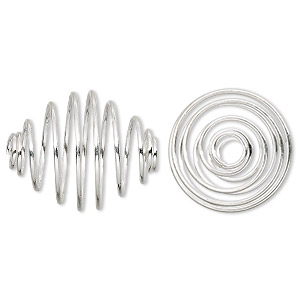 Bead cage, silver-plated steel, 21x17mm tapered oval. Sold per pkg of 100.