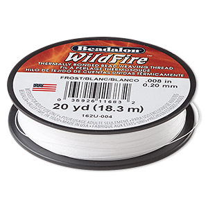 Thread, Beadalon® WildFire™, polyester and plastic, frost, 0.2mm with  bonded coating, 15-pound test. Sold per 300-yard spool. - Fire Mountain  Gems and Beads