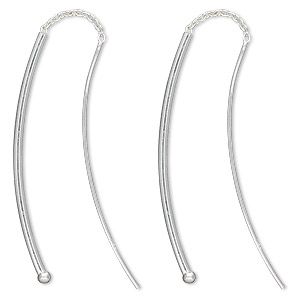 Long sterling silver beaded chain threader earrings colorful dangle ear threads 