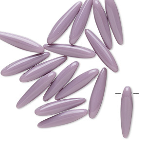 Bead, Preciosa Thorn&#153;, Czech pressed glass, opaque purple, 16x4mm top-drilled thorn. Sold per pkg of 20.