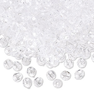 Glitter Beads 10mm Transparent Glitter Acrylic or Plastic Beads 80 Pc Set 