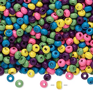 Bead mix, painted wood, mixed colors, 2mm rondelle. Sold per 90-gram pkg,  approximately 16,000 beads. - Fire Mountain Gems and Beads