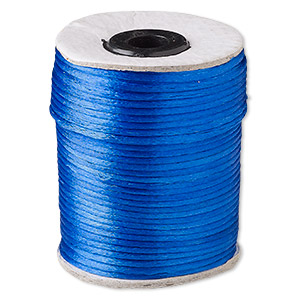Cord, Satinique™, satin, royal blue, 2mm. Sold per 200-foot spool. - Fire  Mountain Gems and Beads