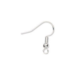 Fish Hook Earring Wires with 3mm Ball Sterling Silver (Pair)