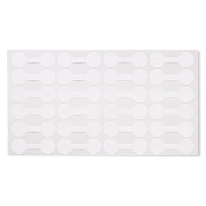 Jewelry tag, Rhino Skin DuPont&#153; Tyvek&reg;, polyethylene, white, 7/16 inches round, 1-3/8 inches overall. Sold per pkg of 1,000.