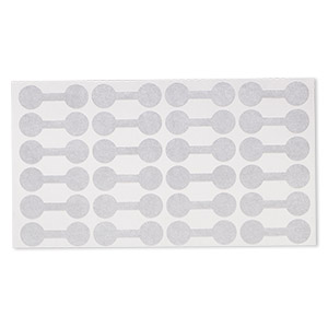 Jewelry tag, Rhino Skin DuPont&#153; Tyvek&reg;, polyethylene, silver, 7/16 inches round, 1-3/8 inches overall. Sold per pkg of 1,000.