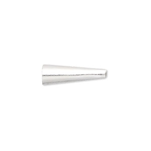 Cone, Hill Tribes, fine silver, 18x6mm-20x6mm smooth, 5mm inside diameter. Sold per pkg of 4.