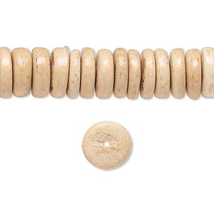 Bead, coconut palm wood (coated), 10x3mm rondelle. Sold per pkg of (3) 15-1/2&quot; to 16&quot; strands.