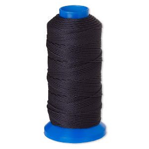 Cord, Griffin, nylon, black, 1mm, 74.8-pound test. Sold per 120-meter  spool. - Fire Mountain Gems and Beads