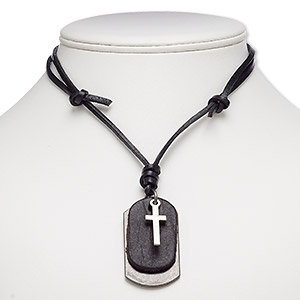 leather necklace with dog tag